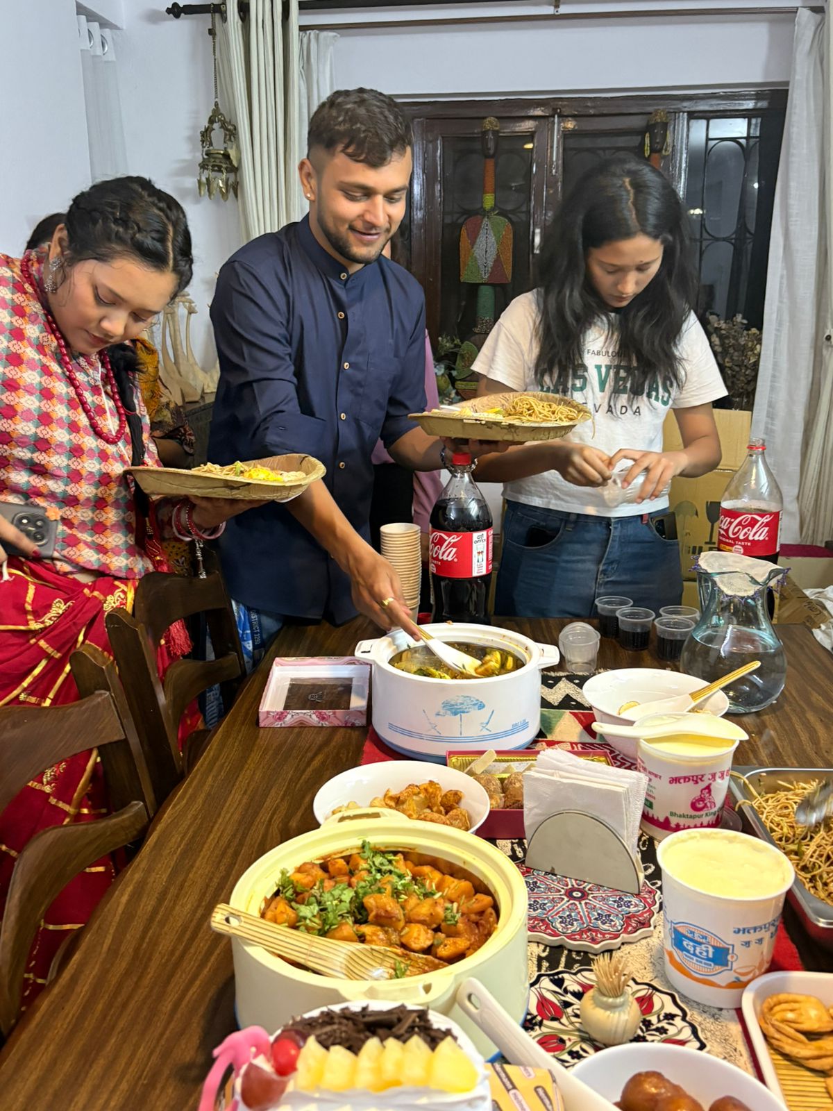 Festive meal shared during Deusi Bhailo
